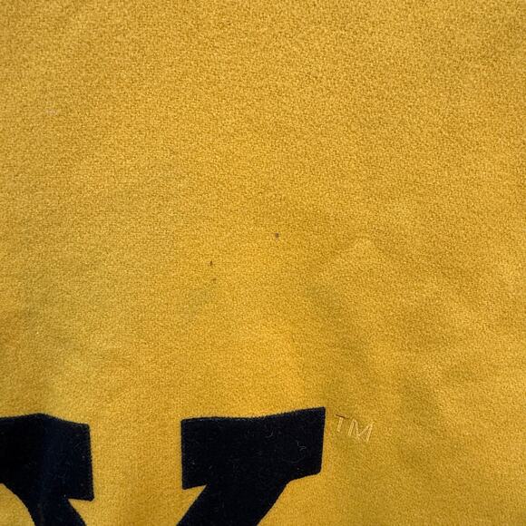 Vintage Collegiate Traditions Army Wool‎ Blanket Yellow Black USA Made 90's - Picture 9 of 13
